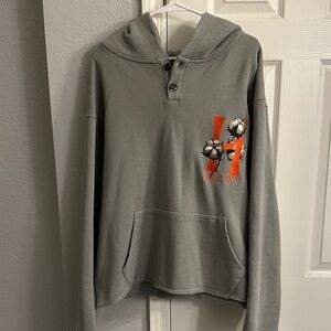 Honor the Gift Gray Hoodie with Embroidered Design sz L